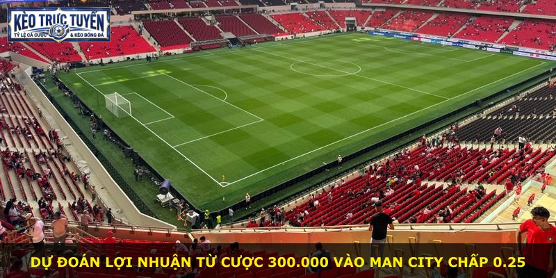 Dự đoán lợi nhuận từ cược 300.000 vào Man City chấp 0.25